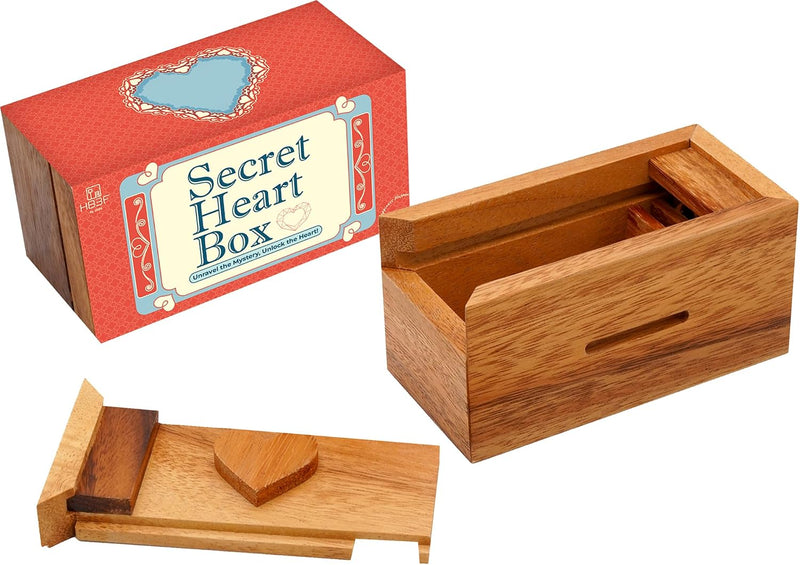 BSIRI Canopic Chest Challenging Brain Teaser Wooden Mind Puzzles - Heart Box