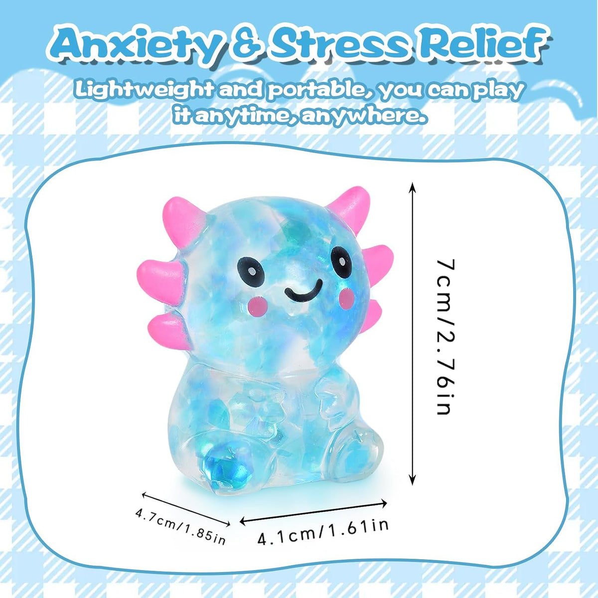 Ropuptl sitting axolotl squishy toy in purple, slow rising soft fidget - view 32
