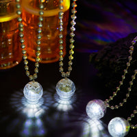 Henoyso 6 pack light up disco ball necklaces in silver with colorful LED lights - view 6