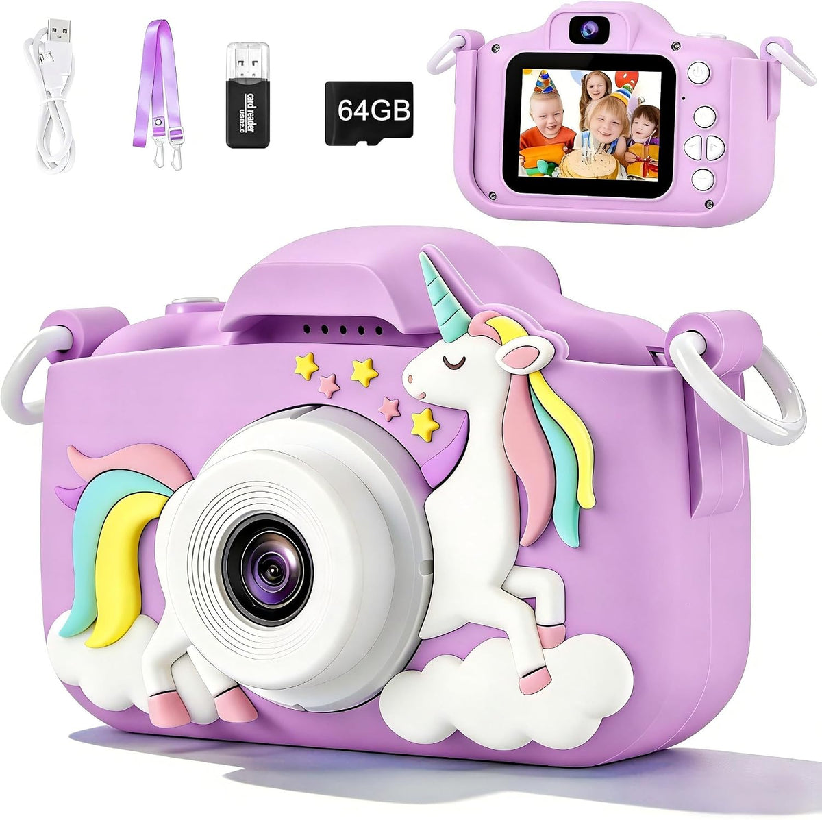 XBENDON kids camera with dual lens, 48MP photos and 1080P video