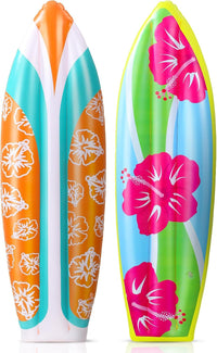JellyArch inflatable surfboard decorations with tropical flower print, set of 4