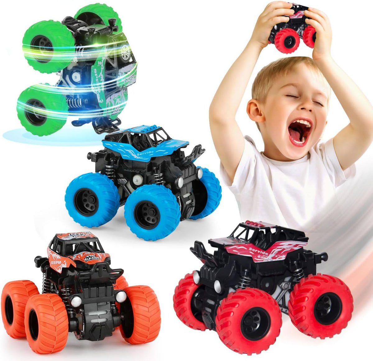 Construction Toys, Mixer Excavator Crane Dump Truck Toy for Boys Age 4-7 – Fun for Kids & Family - Blue, Orange, Green, Red