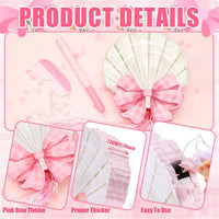 Feifeiya pink bow piñata with pink and white bat, eye masks and confetti - view 18