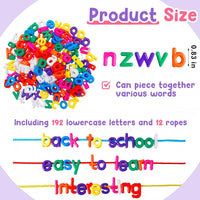 Wesiti alphabet lacing beads with uppercase and lowercase letters, ropes and buckets - view 7