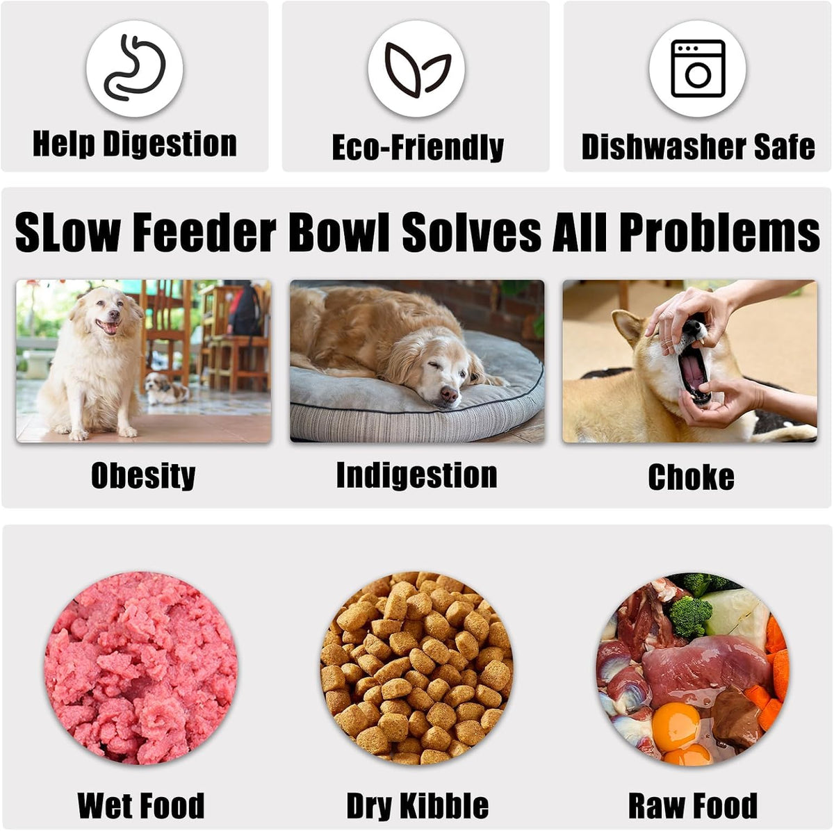 Slow Feeder Dog Bowls Small Breed - Gray / 2 Cup - image 4