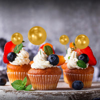 NACHLYNN 80 Pcs Cake Balls Decorations Mini Balloon Cake Topper Balls - Gold - image 4