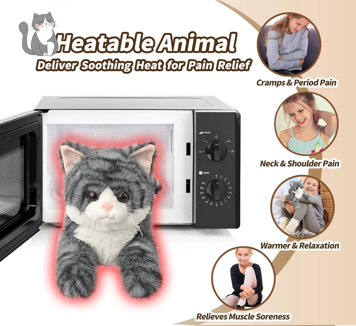 Highland Cow Stuffed Animals - Gray Tabby Cat - image 3