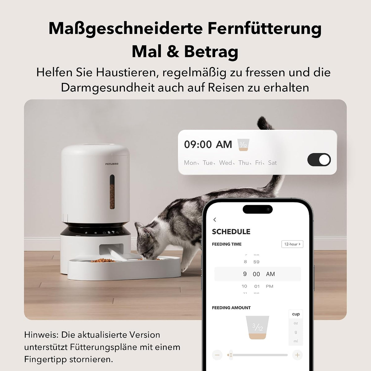 PETLIBRO Automatic Cat Feeder for 2 Cats - White / Dual Tray with WiFi - image 3