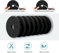 10-Pack 4.5" x 6.5" Carbon Filter Pads for Covered Cat Litter Boxes - Circular Filters - image 4