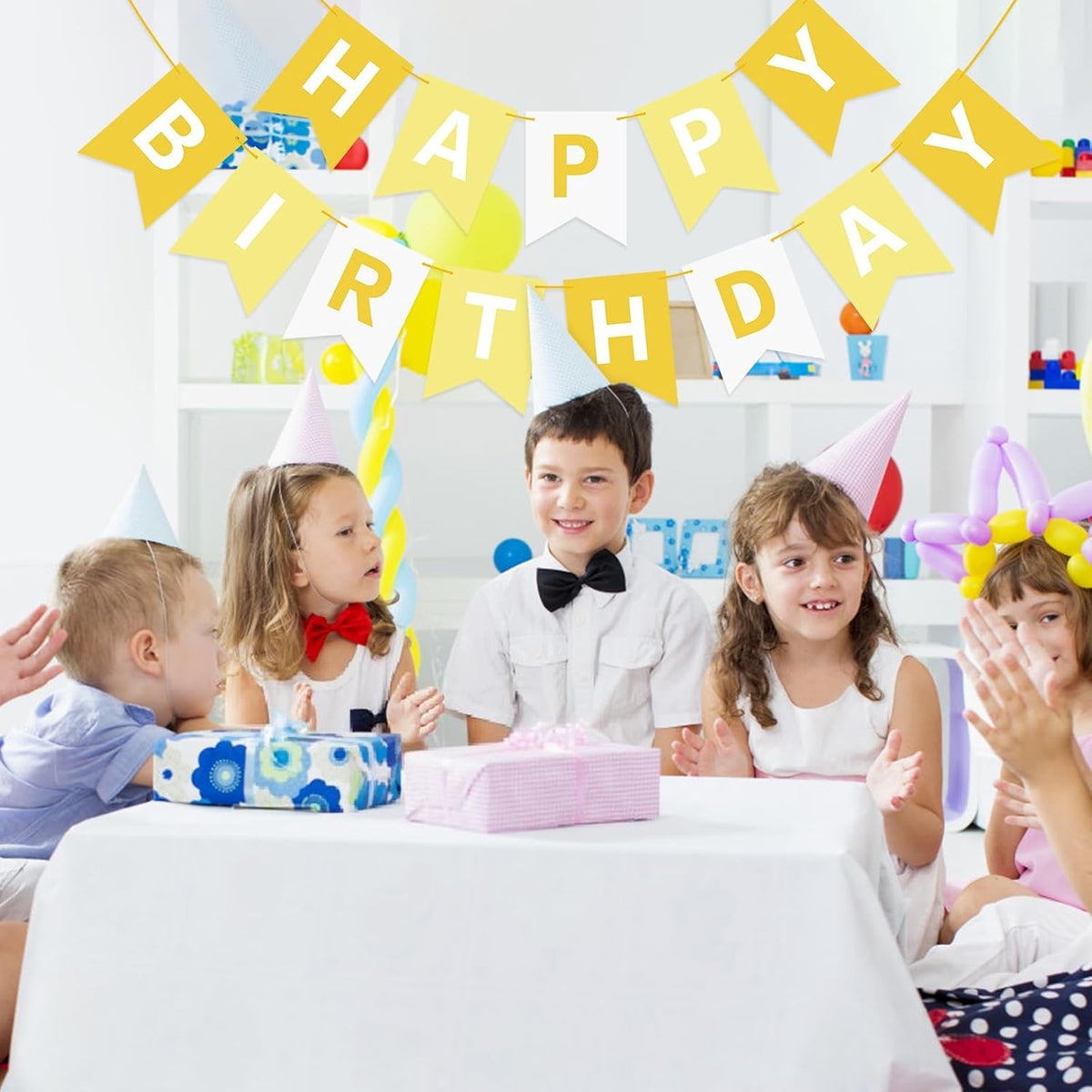Orange Happy Birthday Banner Birthday Sign for Backdrop Happy - White Yellow - image 3