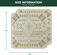 FXW Washable Pee Pads for Dogs, Puppy Pads with Super Absorbent, Specifically Designed for Potty Training, 35" Square, Khaki Geometric, 2 Packs