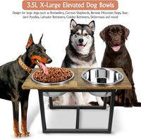 Spacnom Elevated Dog Bowls - Rustic Brown - image 3