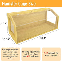 Large Hamster Cage, Chewproof Large Hamster Habitats, Wooden Guinea Pig Cages, Openable Top Roof, Lockable Gerbil Cage, Small Animal Cage for Dwarf, Syrian, 40" L x 16" W x 16" H