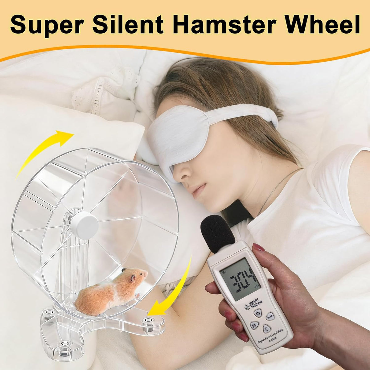 Hamster Wheel, 8.7" Super-Silent Exercise Wheels - Transparent / Large - image 2