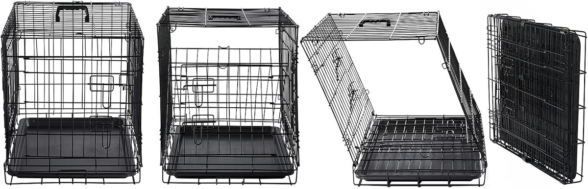 DONORO Dog Crates for Small Size Dogs Indoor Double Door Dog Kennels - Brown / 30.0"L x 19.0"W x 21.0"H - image 4