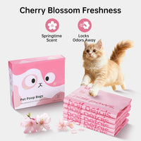 125 Count Cat Poop Bags with Handles - Cherry Blossom / 125 Count / Medium-14.5"x6.6" - image 3