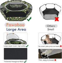 Pawaboo Small Animal Playpen, Waterproof Portable Pet Cage Tent - T-Leopard Print / 1 - image 3