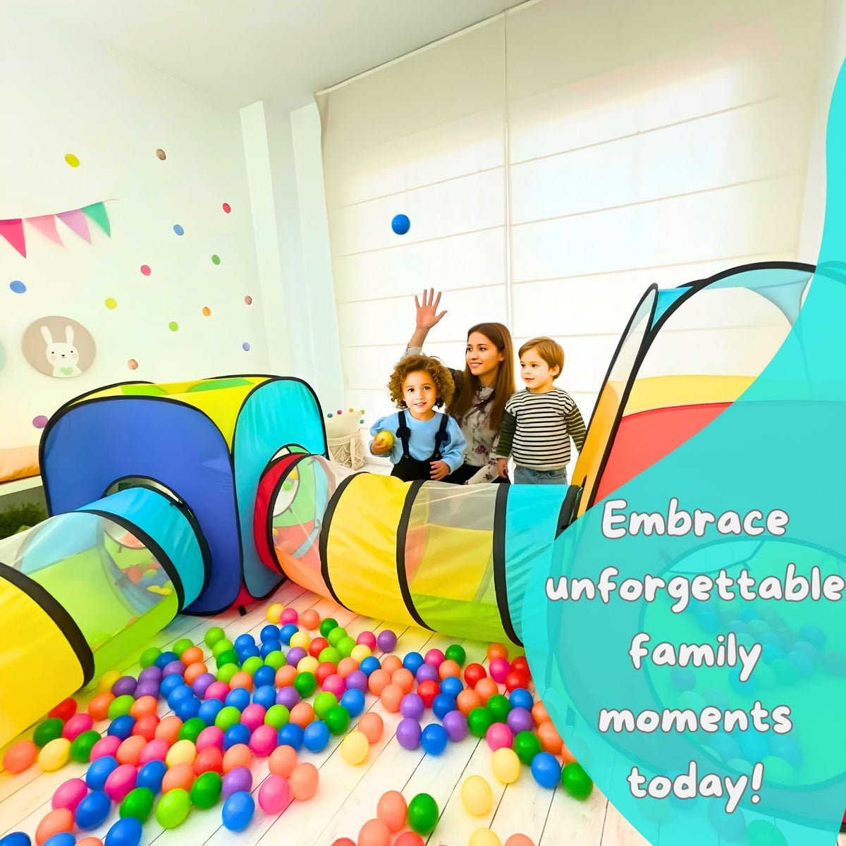 Kids Play Tunnel Tent for Toddlers - 4 Pcs B - image 4
