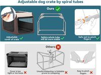 PETSFIT Dog Travel Crate, Soft Sided Dog Crate, Easy to Set Up - 36.0"L x 24.0"W x 23.0"H / Brown - image 2