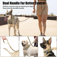 Tactical Dog Collar - Dog Collar with Control Handle for Medium Large Dogs – Essentials for Dogs - Brown Set / M - image 4