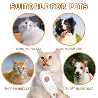 Spritz Defur Comb for Cats, New 3-in-1 Cat Steam Brush for Massaging and Cleaning Shedding Pets, Comb for Long and Short Hair Cats and Dogs Grooming Tool (White)