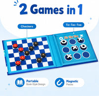 Travofun magnetic fishing game book open with ocean animal pieces and two wooden fishing rods - view 13