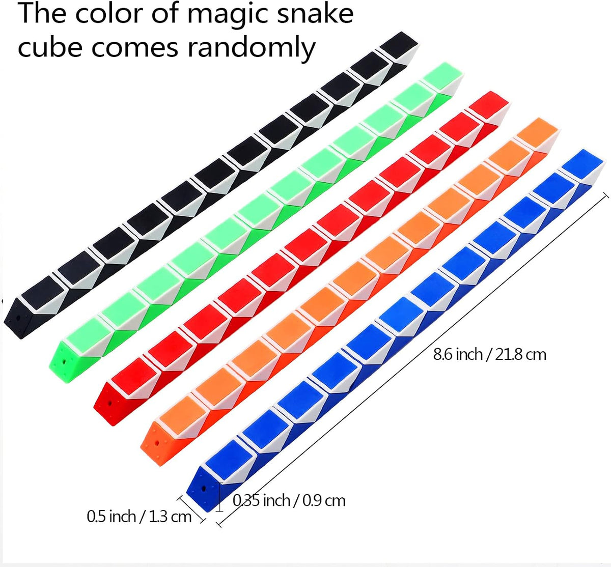 Yeetec 24 pack mini snake cube puzzles in assorted colors - view 2