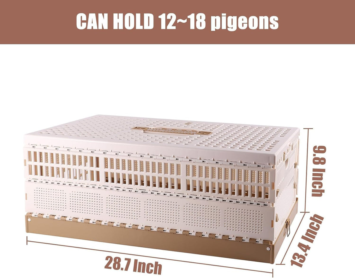 Plastic Foldable Pigeon Cage with Handle, S, Two Doors – Essentials for Birds - 28.7"L x 13.4"W x 9.8"H - image 2