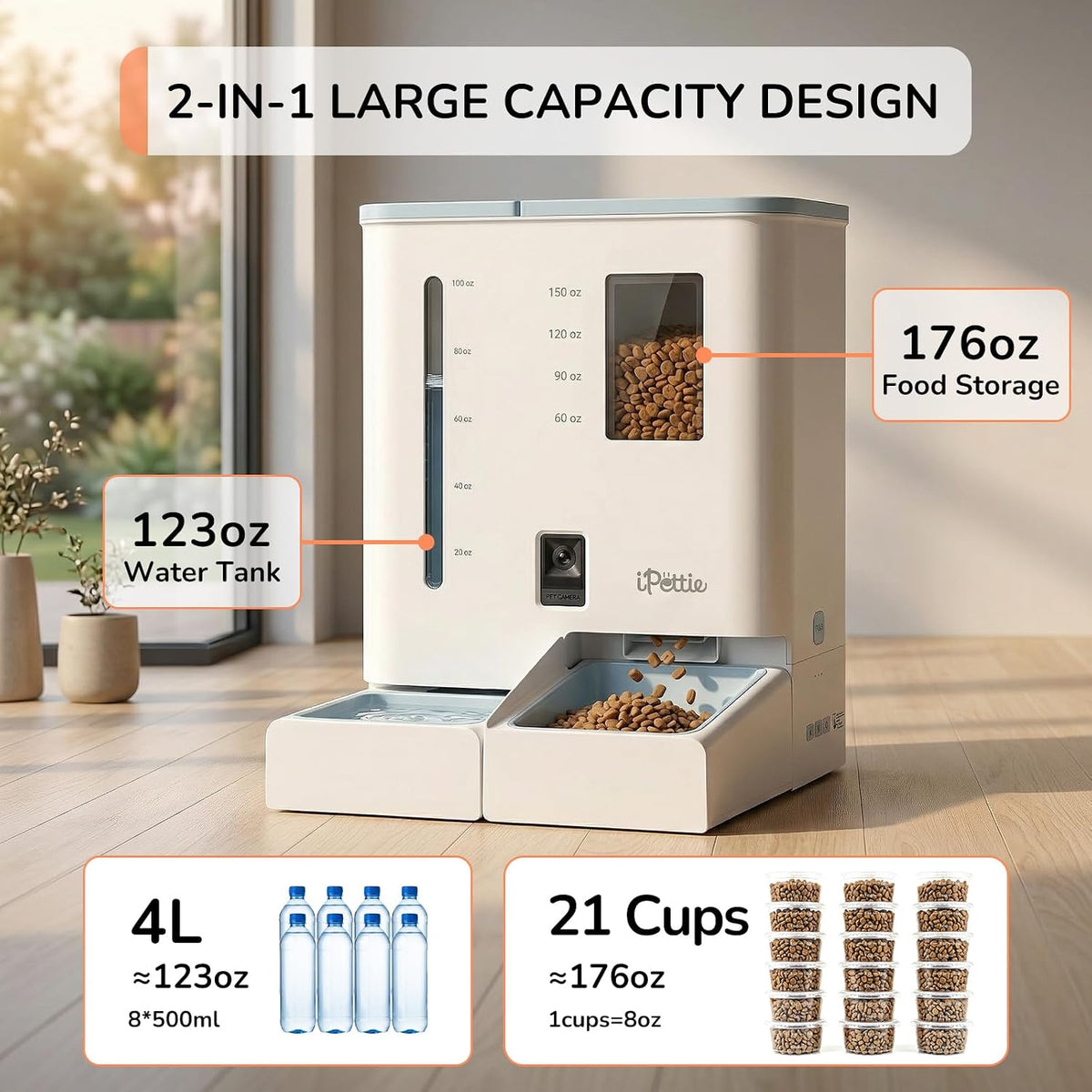iPettie Camera Automatic Cat Feeder and Water Dispenser - Camera Version - image 4