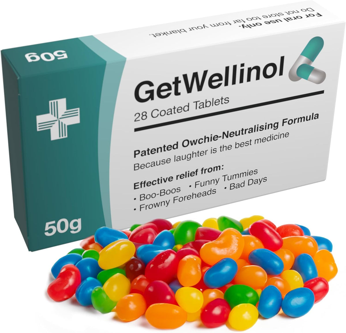 Funny Prank Pill Box Candy, Gag Gifts for Men - Get Well Soon