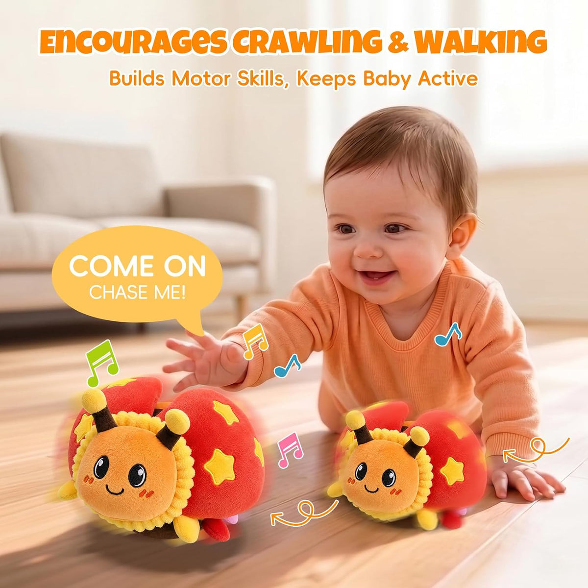 Interactive Crawling Crab Baby Toy - Red - image 4