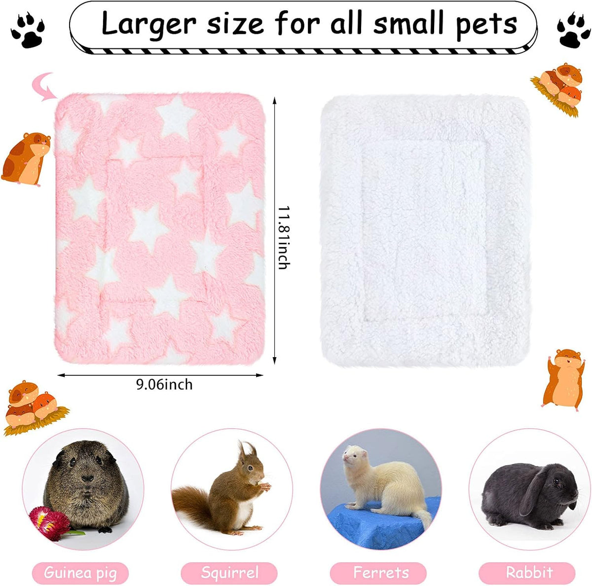 Jetec 4 Pcs Guinea Pig Bed Pads Big Twinkle - Big Twinkle / 10 x 11 Inch - image 2