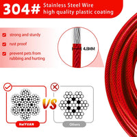 Dog Tie Out Cable, Dog Runner Cable – Essentials for Dogs - 25FT / Red - image 3