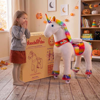 WondeRides brown plush ride on pony for kids with foot pedals, handlebar and wheels - view 9
