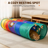 iCAGY Cat Tunnel for Indoor Cats Kittens Rabbits - Rainbow / Double Tunnel - image 4