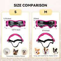 Dog Goggles Small Breed, Dog Sunglasses UV Protection Puppy Eyewear for Small Pet Outdoor Riding - Small / Pink - image 4