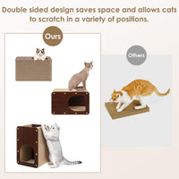 EHEYCIGA Cardboard Cat Scratcher House - 17x9.5x10.5inch / Dark Brown - image 4
