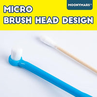 Small Dog Toothbrush, Cat & Puppy Tooth Brushing Kit, Ultra Soft & Mini Head Teeth Brush for Kitten & Tiny Pet, Doggy Toothbrushes Deep Dental Cleaning, 2 PCS - Blue