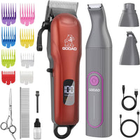 Dog Clippers Grooming Kit with Paw Trimmer - Red
