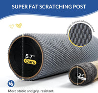 Cat Craft 41" Tall Short Plush Cat Scratching Post for Indoor Cats - Light Gray / Replaceable Carpet - image 2