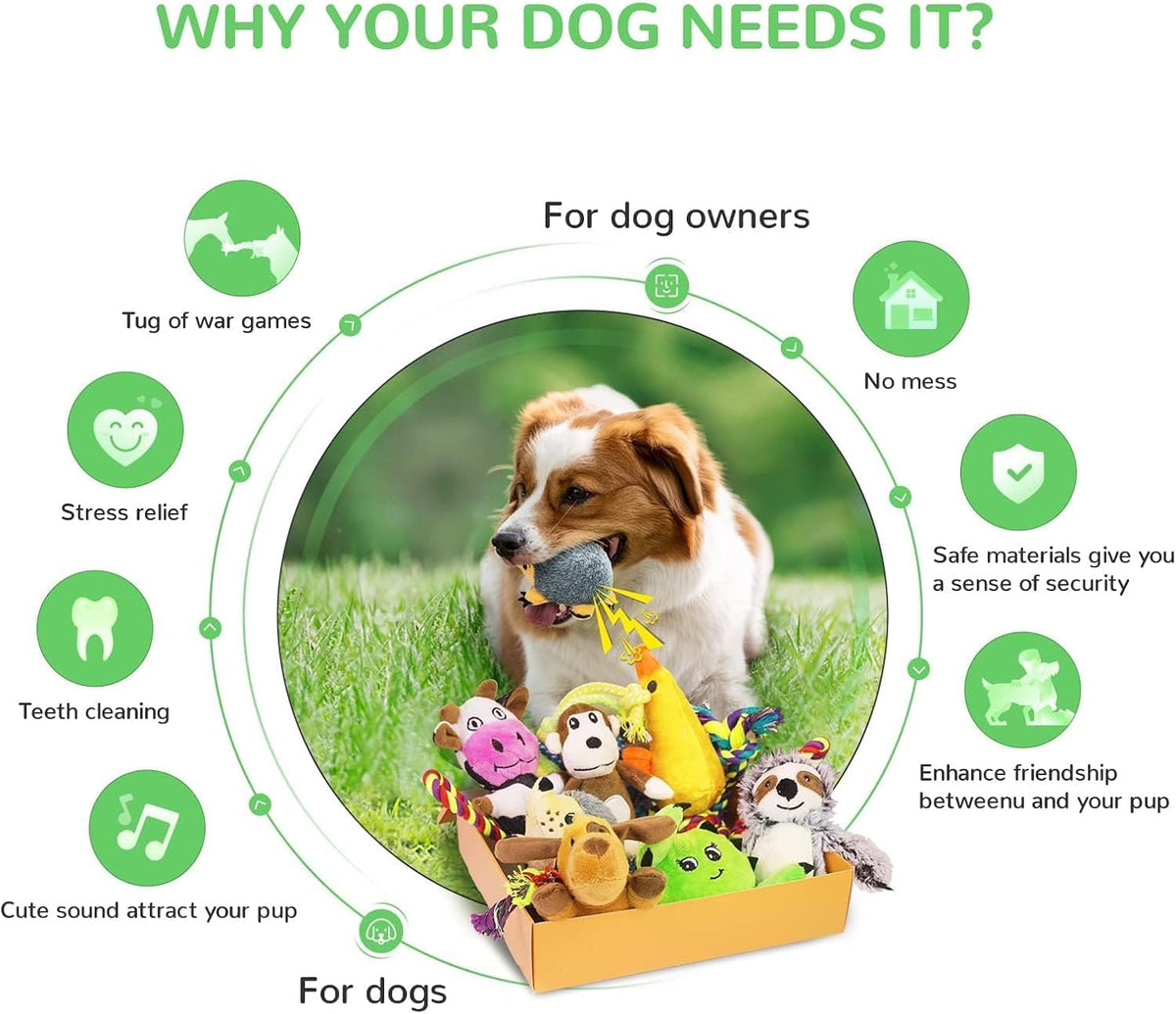 LEGEND SANDY Tough Dog Toys - 12 Pack Puppy Toys - image 2