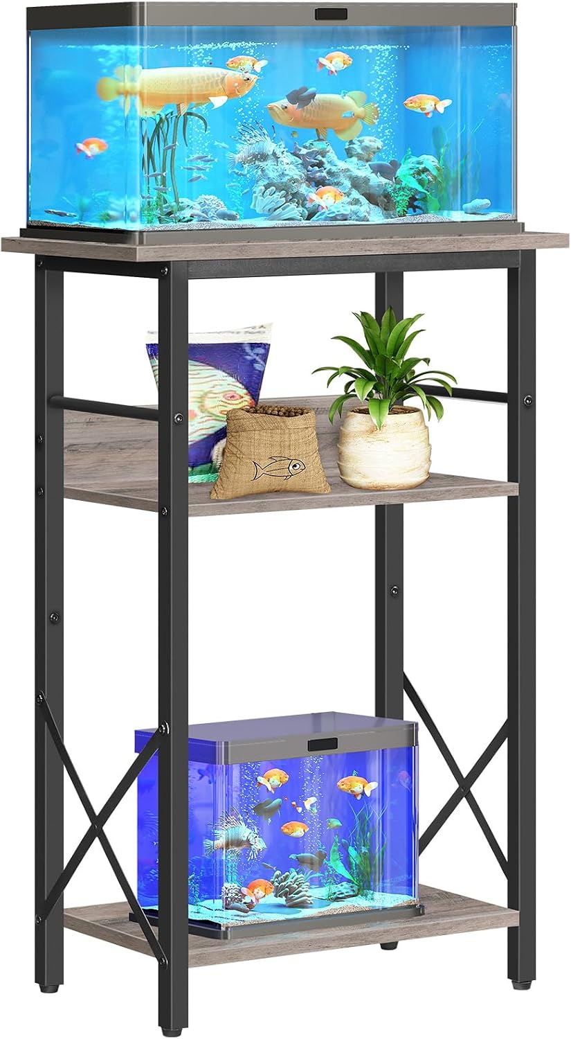 HOOBRO 10 Gallon Aquarium Stand - Greige + Black