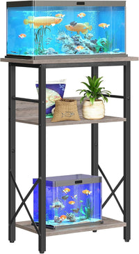HOOBRO 10 Gallon Aquarium Stand - Greige + Black