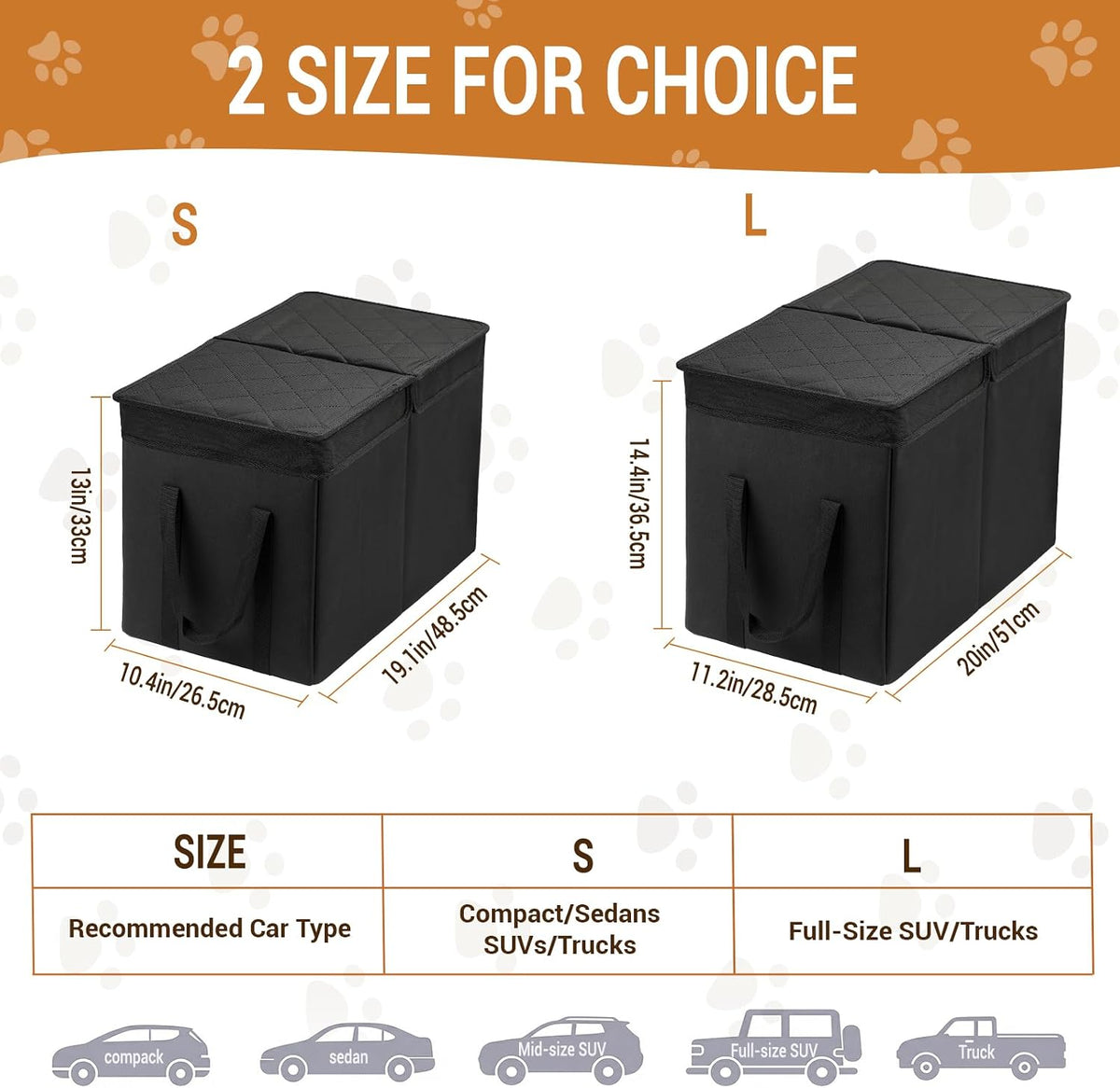 Car Seat Extender for Large Dogs - Black-S-19.1 x 10.4 x 13 in - image 2
