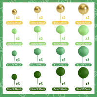 48 Pcs Balls Cake Topper Decorations Balloon Cupcake Toppers Foam - A07-green, Gold - image 2