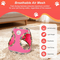 Hipubby Dog Harness Small Sized and Leash Set - Rose Red/Khaki Trim / XXS (Chest: 11"-12.5") - image 3