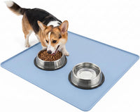 Silicone Pet Food Mat, Extra Large 34x22 Inch - Blue / 26"L x 26"W