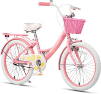 Glerc Maggie Girls Bike, 12-20 Inch Kids Bike for 2-13 Years Old Children, Princess Style Kids - Pink & White / 20 Inch