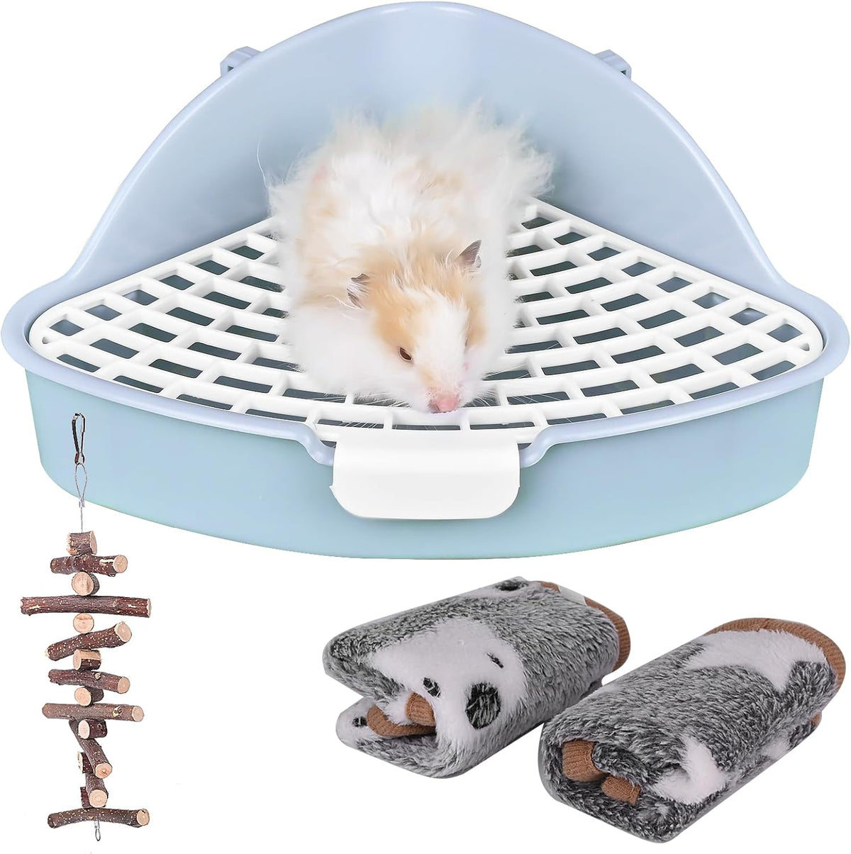 RUBYHOME Triangle Potty Trainer Corner Litter Bedding Box Pet Pan - Blue