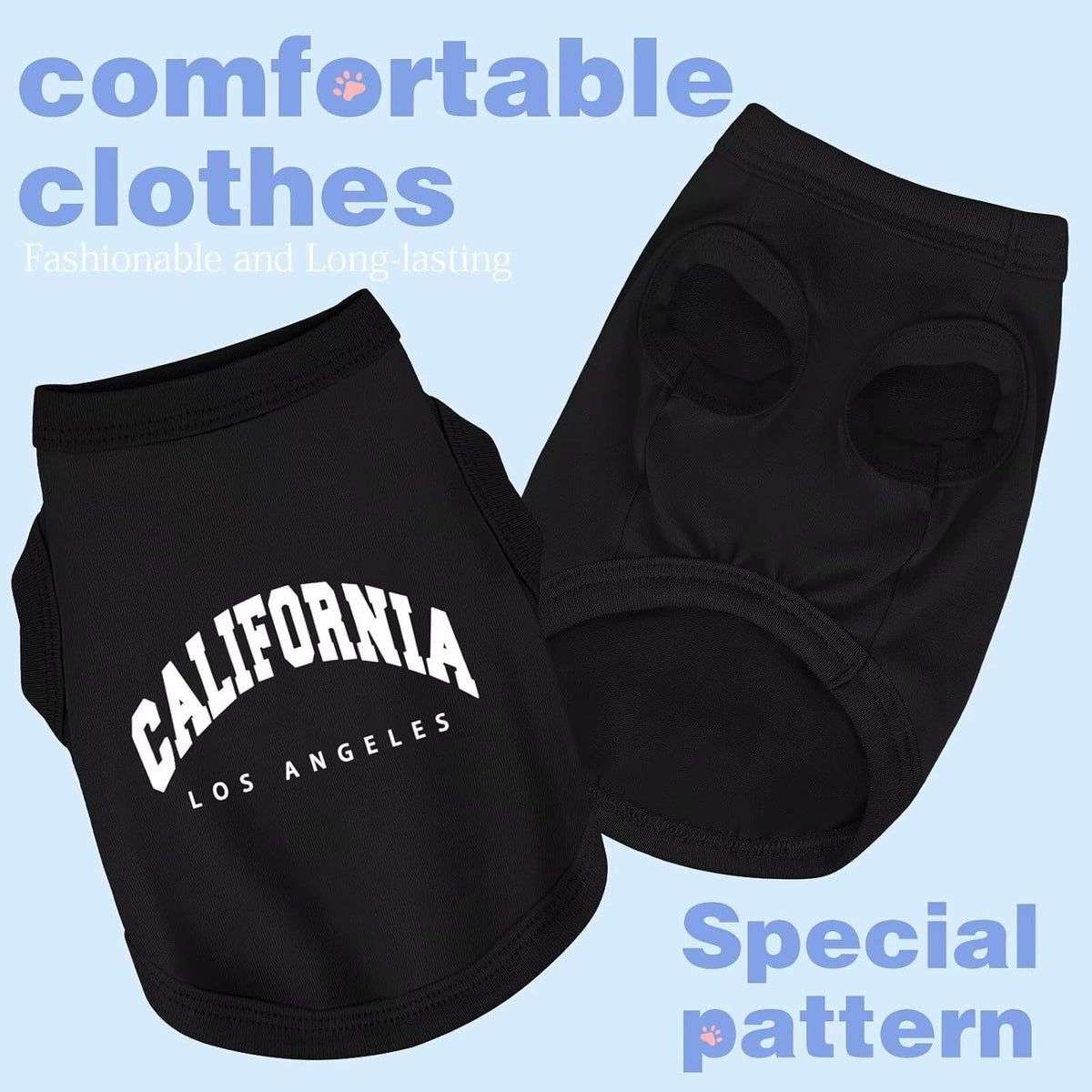 Discover Cozy Cotton Canine Wear: Soft, Lightweight - 3XL-(38~55lb) | Chest(~30") / Black California - image 2